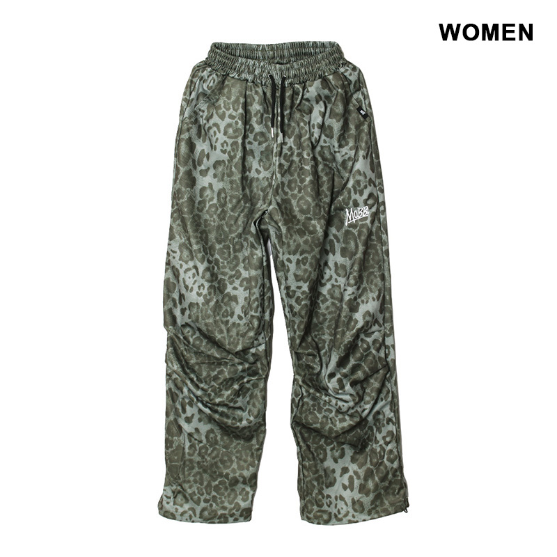 LEOPARD TRACK PANTS -KHAKI-