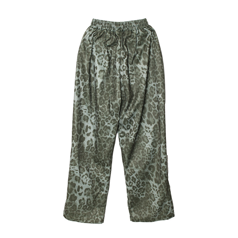 LEOPARD TRACK PANTS -KHAKI-