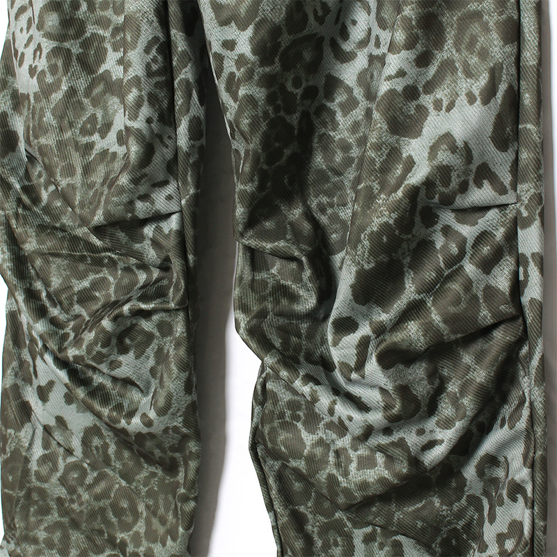 LEOPARD TRACK PANTS -KHAKI-