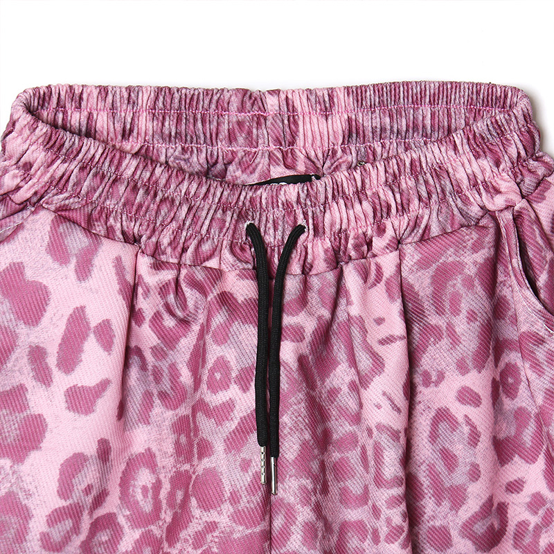 LEOPARD TRACK PANTS -PINK-