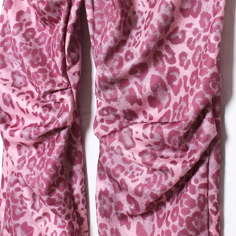 LEOPARD TRACK PANTS -PINK-