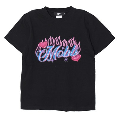 AIRBRUSH FLAME T-SHIRT -BLACK- (WOMEN/KIDS)