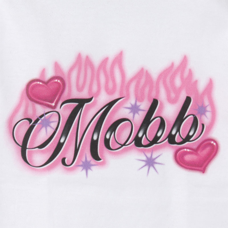 AIRBRUSH FLAME T-SHIRT -WHITE- (WOMEN/KIDS)