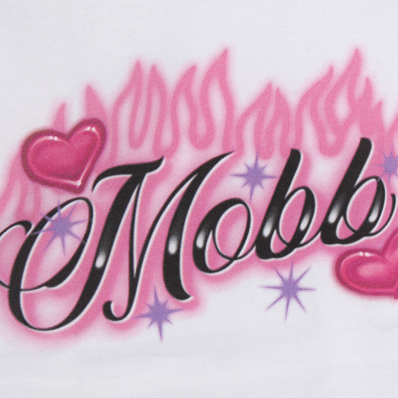 AIRBRUSH FLAME T-SHIRT -WHITE- (WOMEN/KIDS)