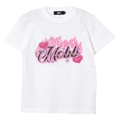 AIRBRUSH FLAME T-SHIRT -WHITE- (WOMEN/KIDS)