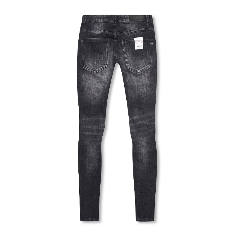 SPIRITO RIPPED SKINNY DENIM JEANS -BLACK-