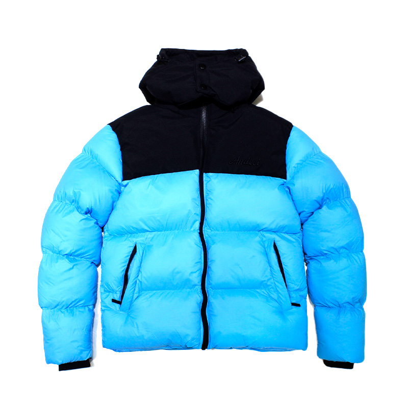 BALLEZZA COLOUR BLOCK PUFFER JACKET -BLUE-