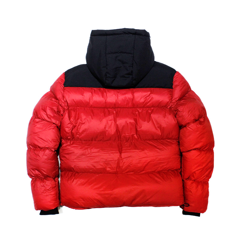 BALLEZZA COLOUR BLOCK PUFFER JACKET -RED-