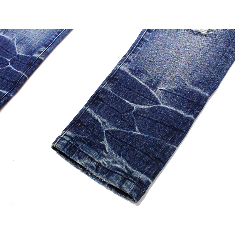 BELVEDERE HEAVY RIPPED SKINNY JEANS -BLUE-