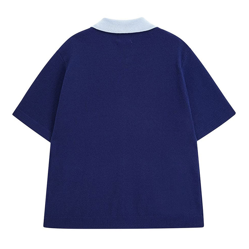 BLESS U×SPLR ZIP KNIT POLO -BLUE-