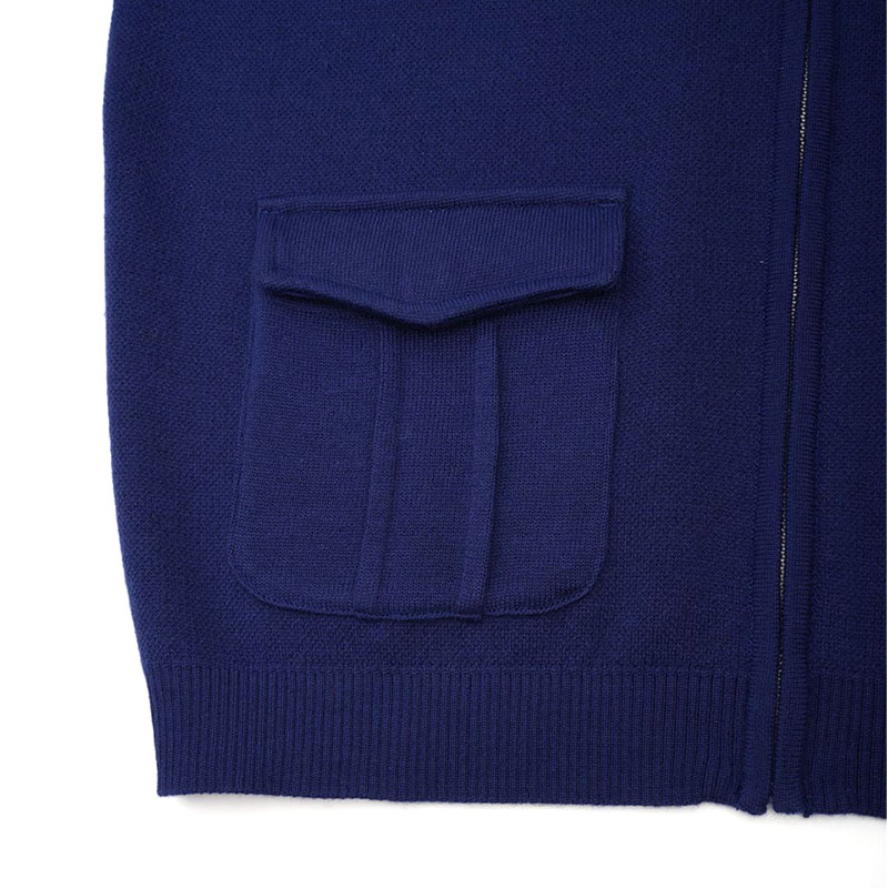 BLESS U×SPLR ZIP KNIT POLO -BLUE-