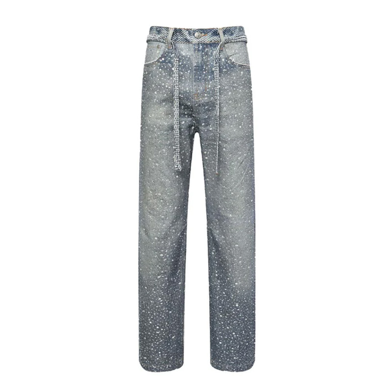 3D Printing Washed Full Diamond Denim -BLUE-