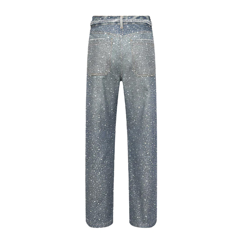 3D Printing Washed Full Diamond Denim -BLUE-