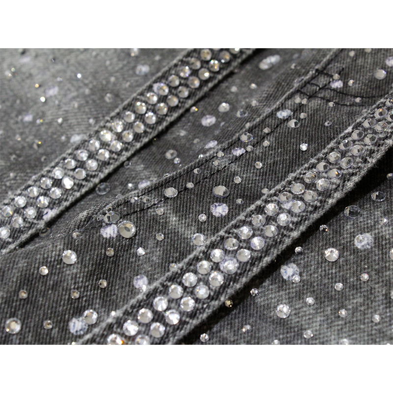 3D Printing Washed Full Diamond Denim -BLACK-