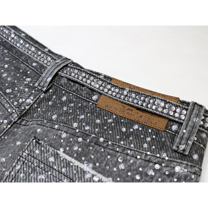 3D Printing Washed Full Diamond Denim -BLACK-