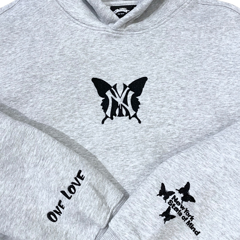 NY BUTTERFLY HOODIE -GREY-