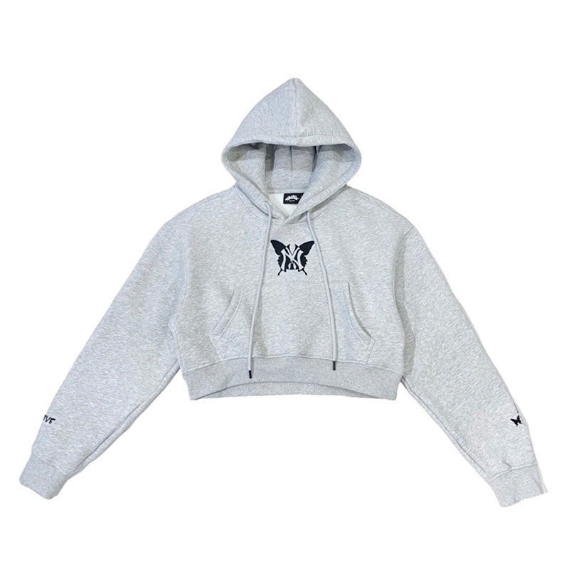 WOMEN'S NY BUTTERFLY HOODIE -GREY/BLACK-