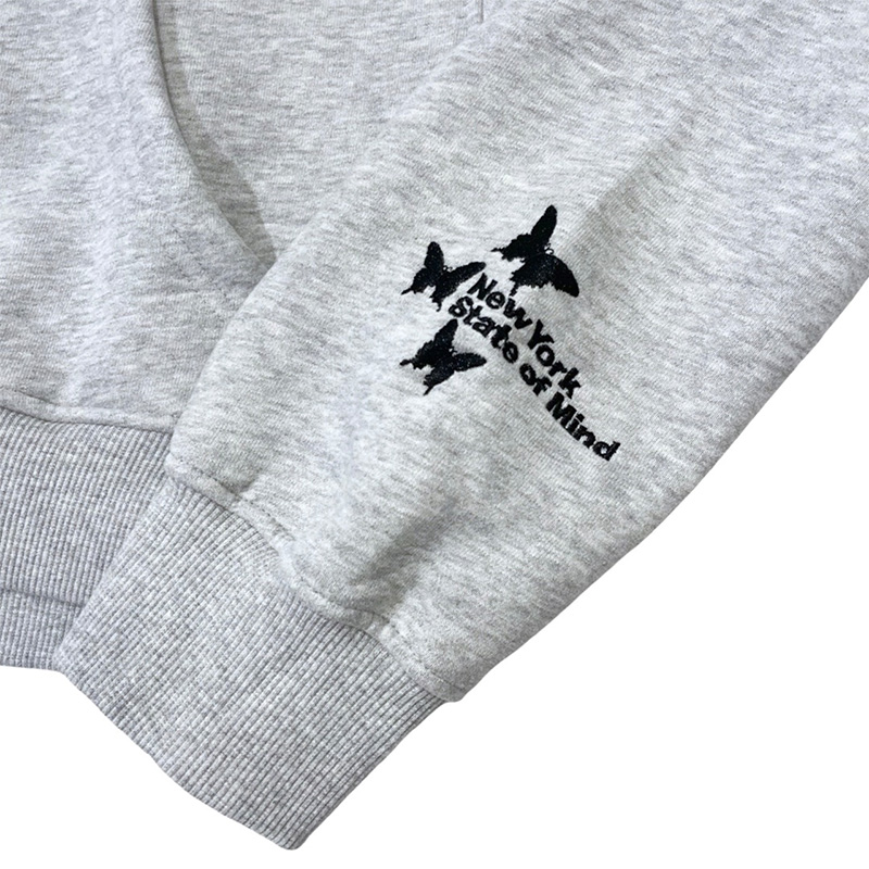 WOMEN'S NY BUTTERFLY HOODIE -GREY/BLACK-