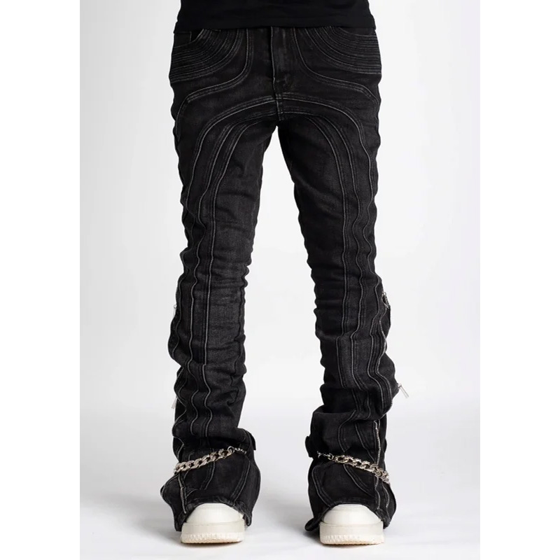 IRON GREY CHAIN DENIM -BLACK-