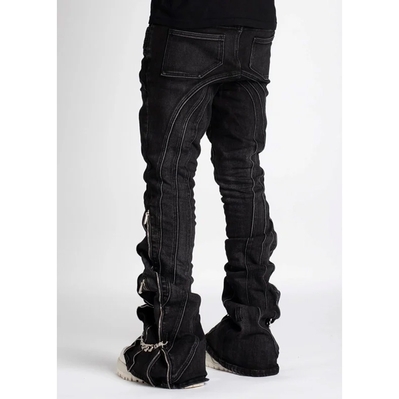 IRON GREY CHAIN DENIM -BLACK-