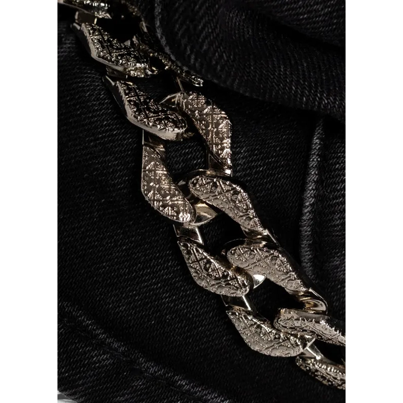 IRON GREY CHAIN DENIM -BLACK-