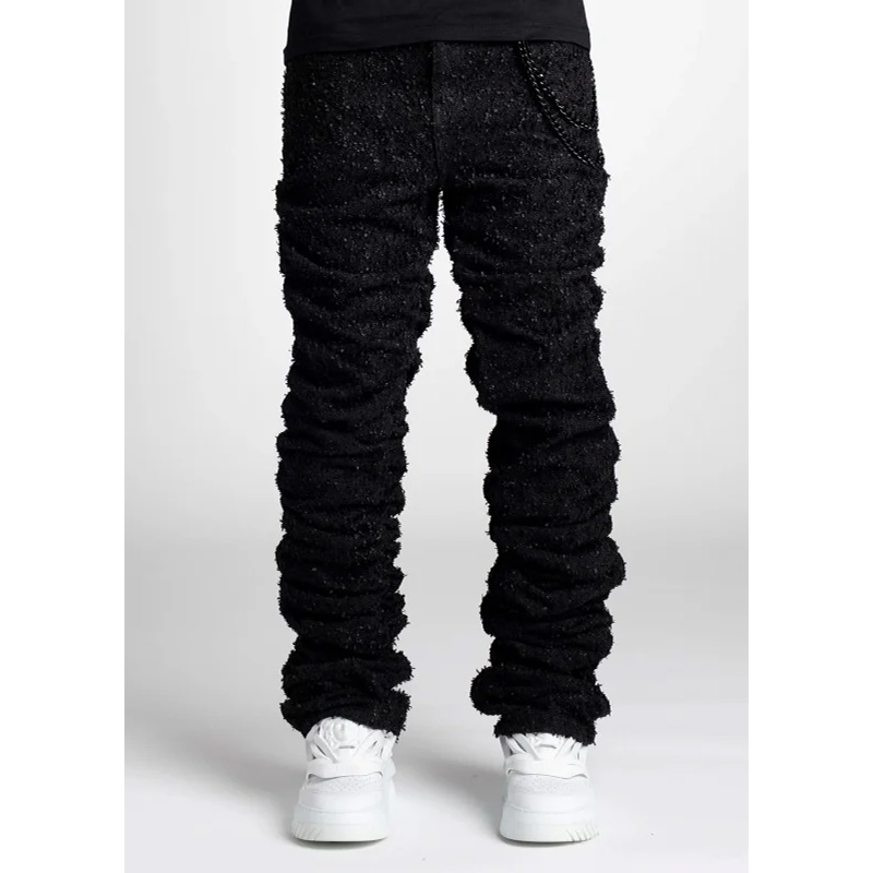 ALL BLACK SUPER STACKED DENIM -BLACK-