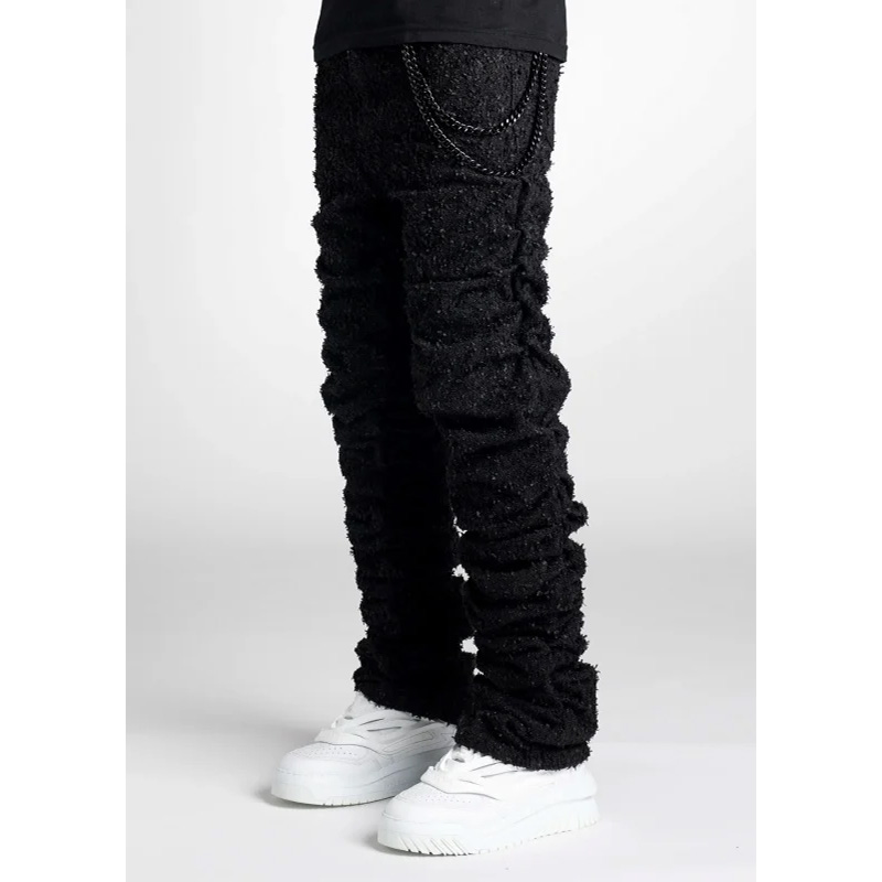 ALL BLACK SUPER STACKED DENIM -BLACK-