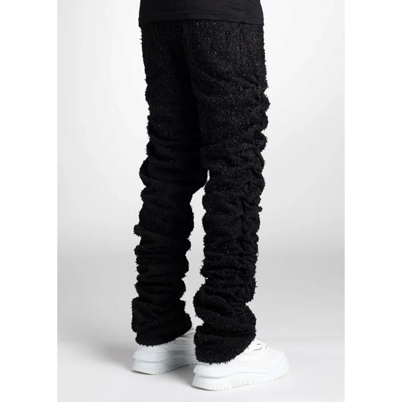 ALL BLACK SUPER STACKED DENIM -BLACK-