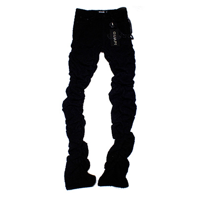 ALL BLACK SUPER STACKED DENIM -BLACK-