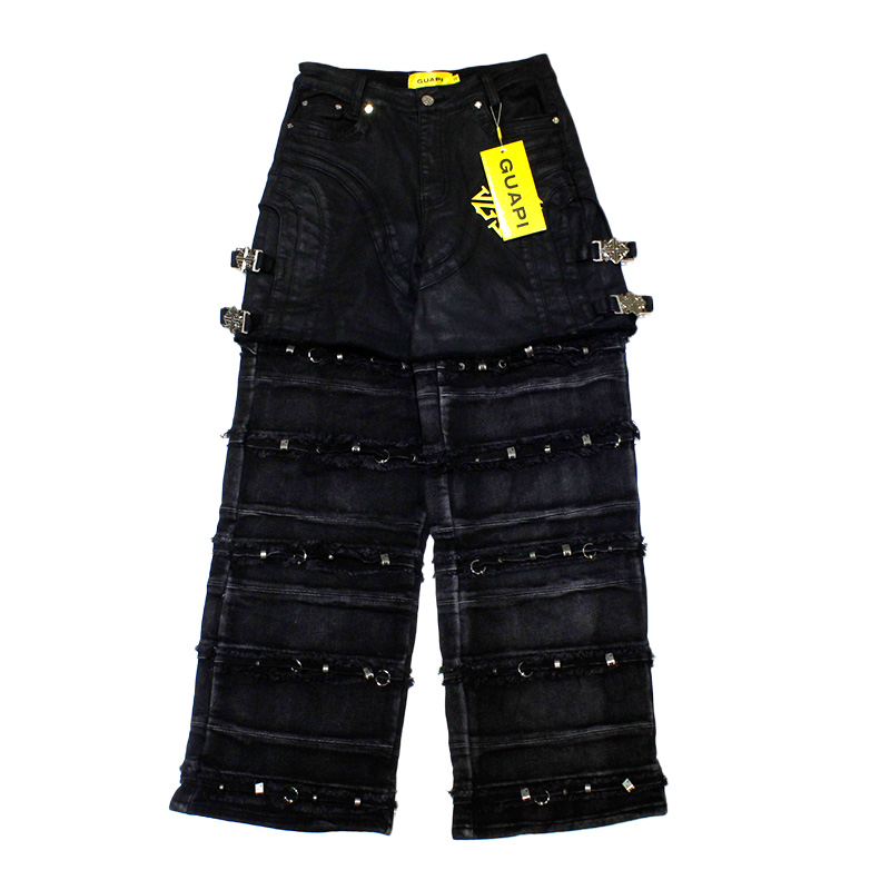 OBSIDIAN BLACK WAXED CONVERTIBLE DENIM -BLACK-