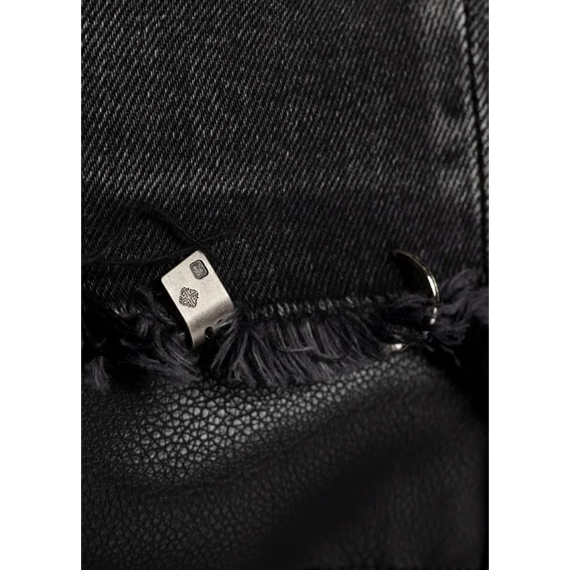 OBSIDIAN BLACK WAXED CONVERTIBLE DENIM -BLACK-