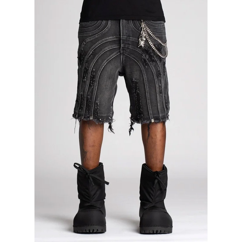 OBSIDIAN BLACK WAXED CONVERTIBLE DENIM -BLACK-