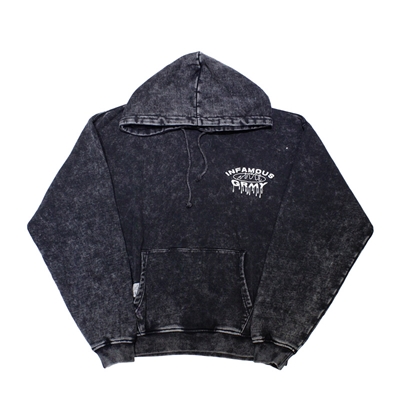 FOLLOW THE DOLLAR WASHED VINTAGE HOODIE -BLACK-