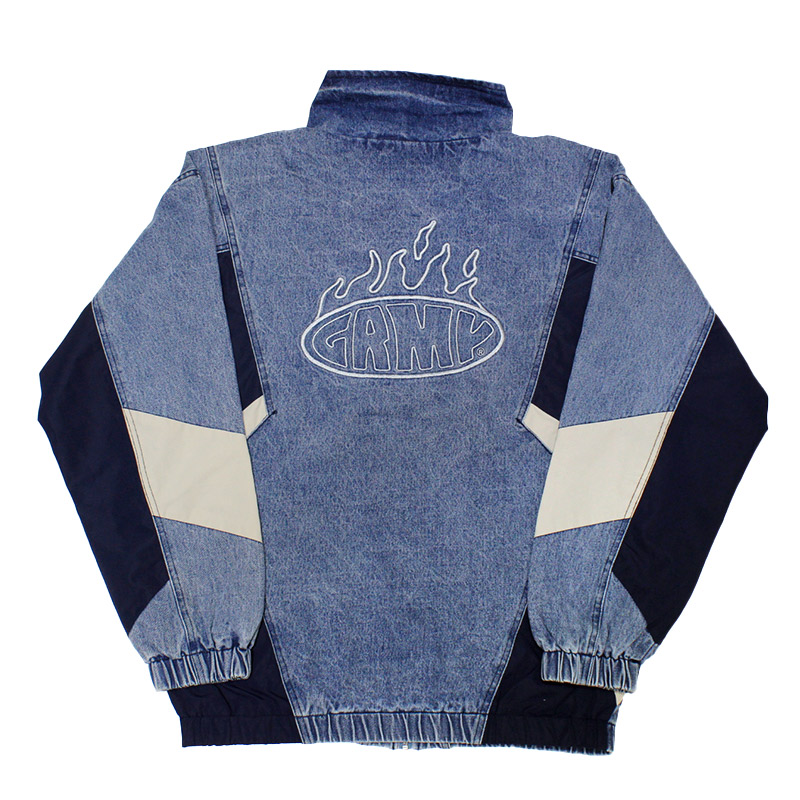 SCRATCHING MEMORIES DENIM TRACK JACKET -BLUE-