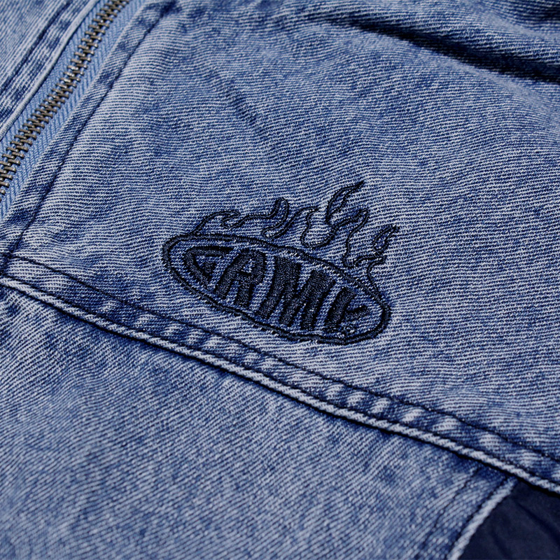 SCRATCHING MEMORIES DENIM TRACK JACKET -BLUE-