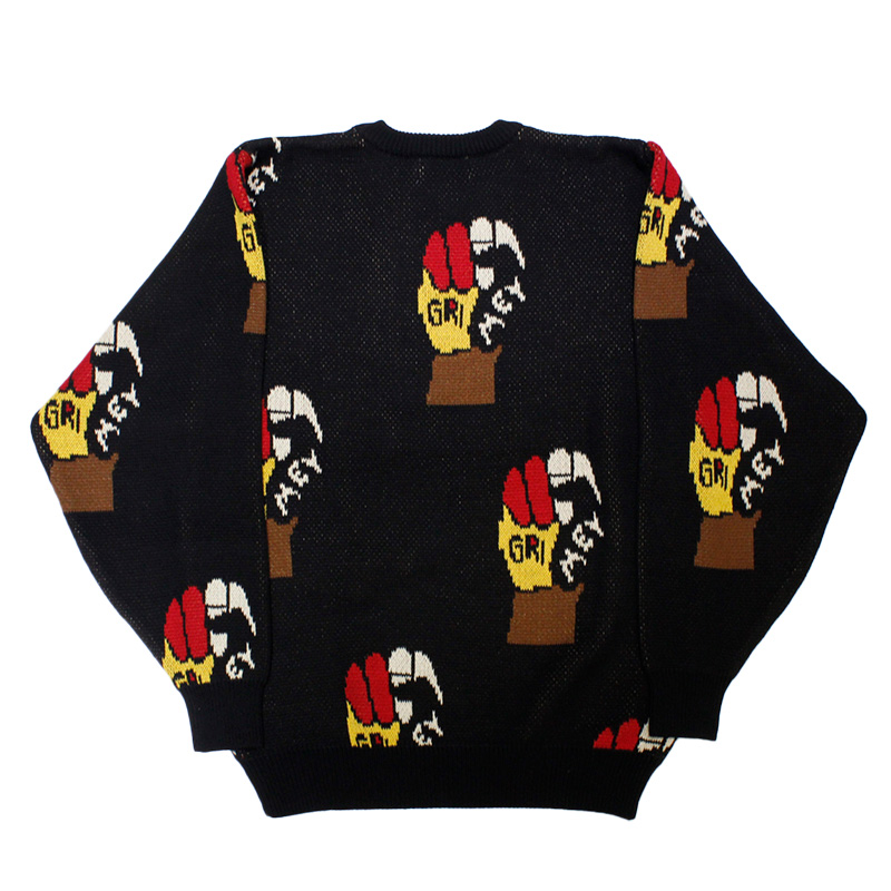 VOODOO CHILD THE WE SHALL OVERCOME KNIT SWEATER -BLACK-