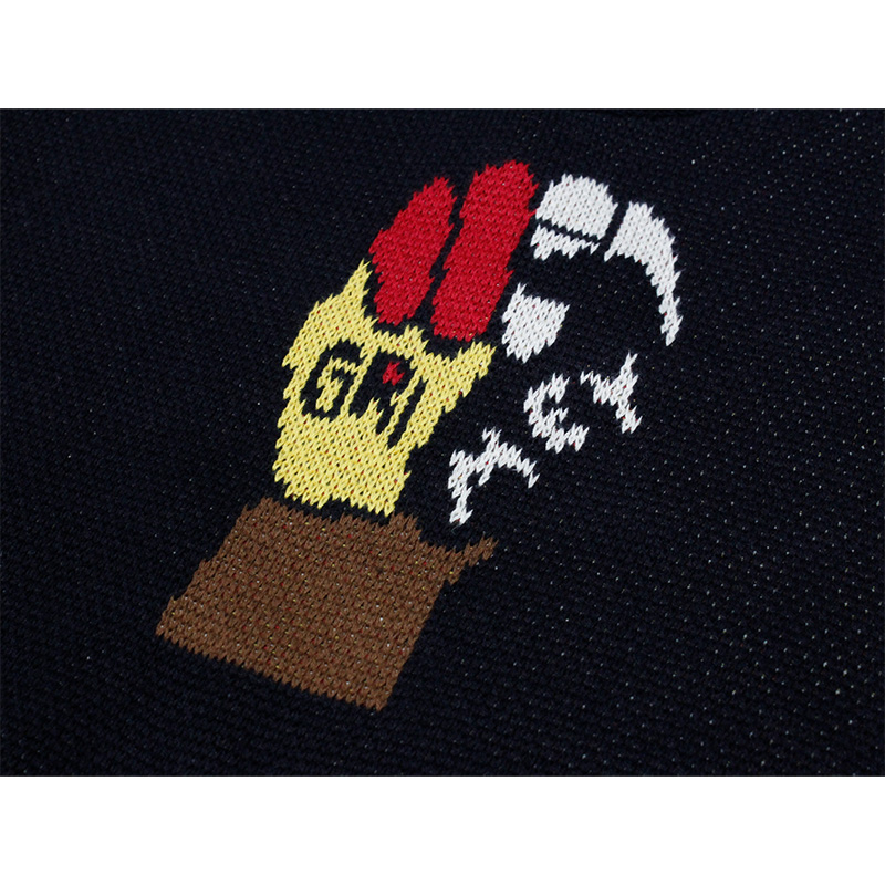 VOODOO CHILD THE WE SHALL OVERCOME KNIT SWEATER -BLACK-