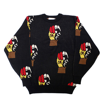 VOODOO CHILD THE WE SHALL OVERCOME KNIT SWEATER -BLACK-