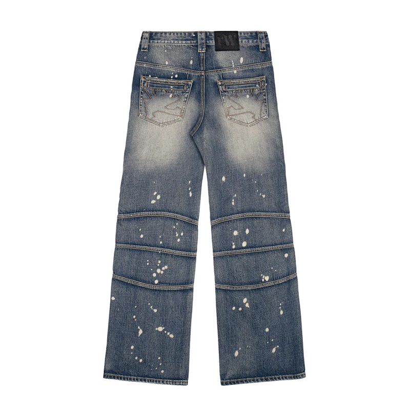 BLEACH DROPS PAINTER JEANS -BLUE-