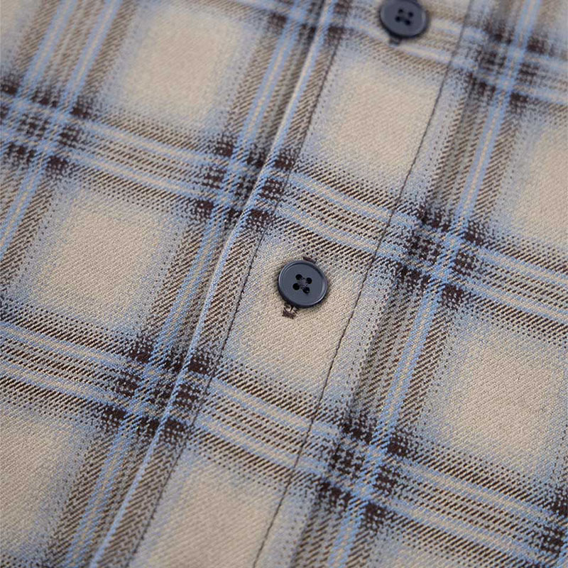 CHECK SHIRTS -BROWN-