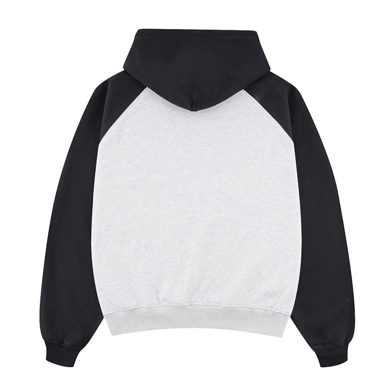 LOGO EMBROIDERY RAGLAN HOODIE -WHITE-