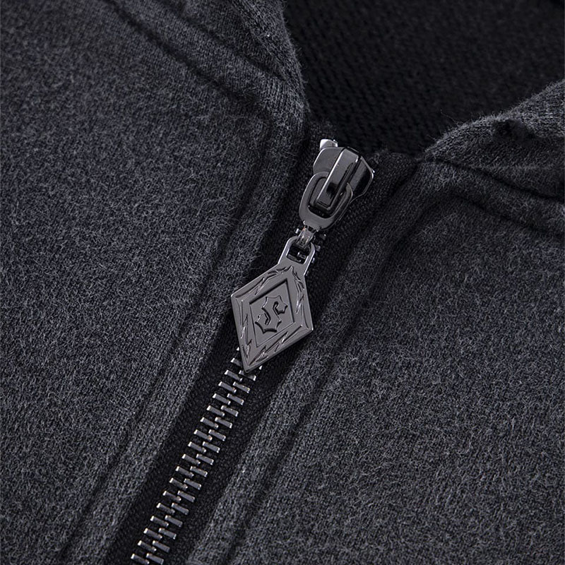 VINTAGE WASH PIERCED ZIP HOODIE -2.COLOR-