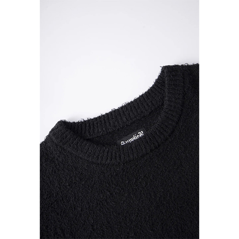 GLITTER CROSS SHAGGY KNIT -2.COLOR-