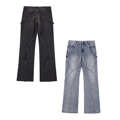 CURVE SWITCHING FLARE DENIM PANTS -2.COLOR-