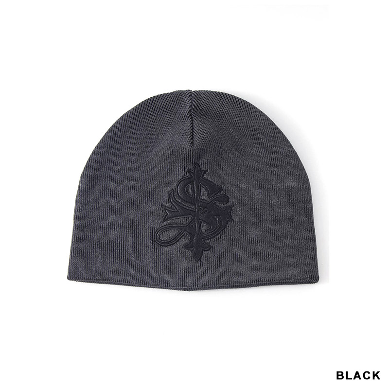 CROSS LEATHER PATCH BEANIE -2.COLOR-