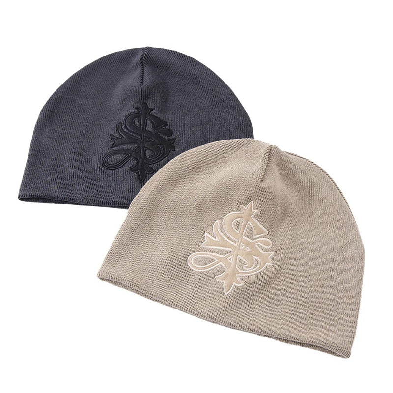 CROSS LEATHER PATCH BEANIE -2.COLOR-