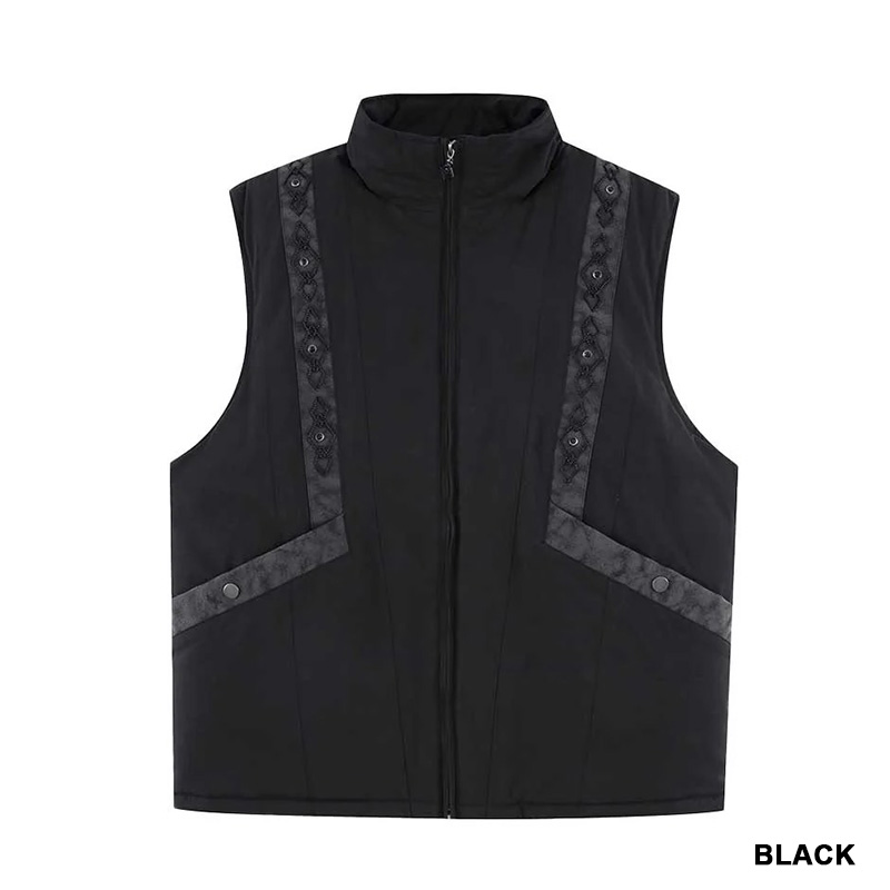 STUDS PUFFER VEST -2.COLOR-