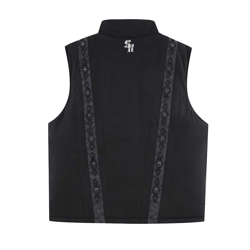 STUDS PUFFER VEST -2.COLOR-