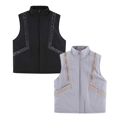 STUDS PUFFER VEST -2.COLOR-