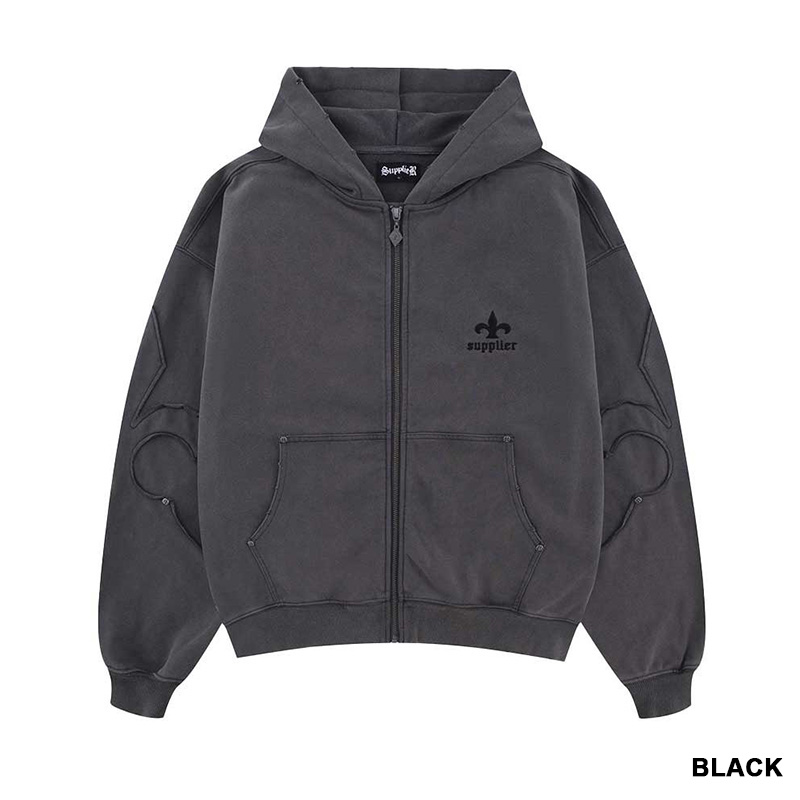 Fleur Switching Zip Hoodie -2.COLOR-